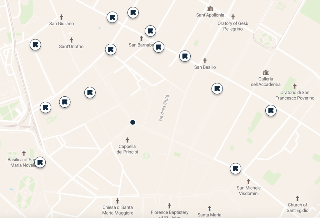 Mappa del deposito bagagli di San Lorenzo